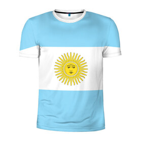 Мужская футболка 3D спортивная с принтом Аргентина в Белгороде, 100% полиэстер с улучшенными характеристиками | приталенный силуэт, круглая горловина, широкие плечи, сужается к линии бедра | 