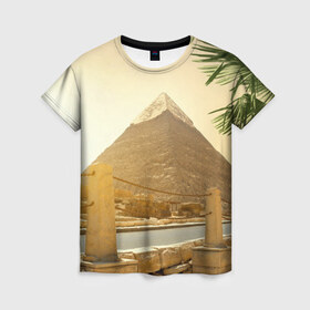 Женская футболка 3D с принтом Egypt в Белгороде, 100% полиэфир ( синтетическое хлопкоподобное полотно) | прямой крой, круглый вырез горловины, длина до линии бедер | egypt | египет | закат | золото | клеопатра | мумия | песок | пирамиды | пустыня | солнце