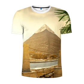 Мужская футболка 3D спортивная с принтом Egypt в Белгороде, 100% полиэстер с улучшенными характеристиками | приталенный силуэт, круглая горловина, широкие плечи, сужается к линии бедра | egypt | египет | закат | золото | клеопатра | мумия | песок | пирамиды | пустыня | солнце
