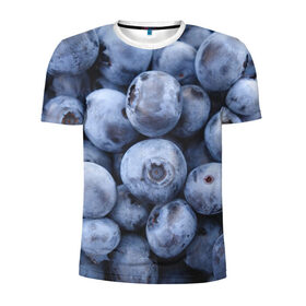 Мужская футболка 3D спортивная с принтом ягода в Белгороде, 100% полиэстер с улучшенными характеристиками | приталенный силуэт, круглая горловина, широкие плечи, сужается к линии бедра | Тематика изображения на принте: голубика | лето | сладости | текстура | черника | ягода
