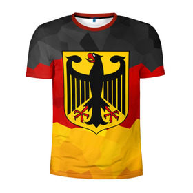 Мужская футболка 3D спортивная с принтом Германия в Белгороде, 100% полиэстер с улучшенными характеристиками | приталенный силуэт, круглая горловина, широкие плечи, сужается к линии бедра | 