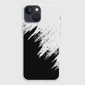 Чехол для iPhone 13 mini с принтом Краска и ничего лишнего в Белгороде,  |  | белый | дизайн | капли | краска | монохромный | разводы | черный