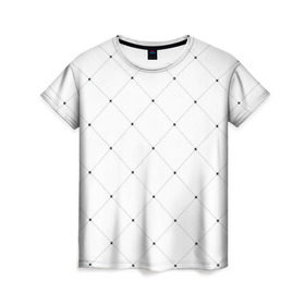 Женская футболка 3D с принтом Точечный узор! в Белгороде, 100% полиэфир ( синтетическое хлопкоподобное полотно) | прямой крой, круглый вырез горловины, длина до линии бедер | белый | дизайн | классно | круто | лейбл | точки | узор | цвет | черный