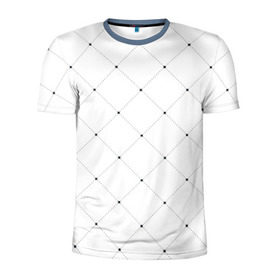 Мужская футболка 3D спортивная с принтом Точечный узор! в Белгороде, 100% полиэстер с улучшенными характеристиками | приталенный силуэт, круглая горловина, широкие плечи, сужается к линии бедра | белый | дизайн | классно | круто | лейбл | точки | узор | цвет | черный