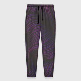 Мужские брюки 3D с принтом Пурпурные волны в Белгороде, 100% полиэстер | манжеты по низу, эластичный пояс регулируется шнурком, по бокам два кармана без застежек, внутренняя часть кармана из мелкой сетки | абстракция | арт | волны | пурпурный