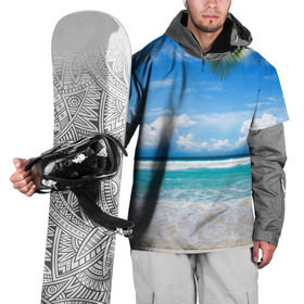 Накидка на куртку 3D с принтом Карибский пляж в Белгороде, 100% полиэстер |  | Тематика изображения на принте: волны | лето | море | океан | отдых | пальма | пляж | солнце