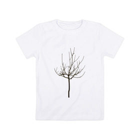 Детская футболка хлопок с принтом Веточка дерева в Белгороде, 100% хлопок | круглый вырез горловины, полуприлегающий силуэт, длина до линии бедер | ветка | дерево | класс | корки | круто | природа