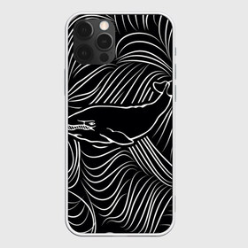 Чехол для iPhone 12 Pro Max с принтом Кит в морской пучине в Белгороде, Силикон |  | Тематика изображения на принте: арт | белый | волна | волны | кит | классно | круто | линия | море | рисунок | черный | черта