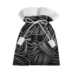 Подарочный 3D мешок с принтом Кит в морской пучине в Белгороде, 100% полиэстер | Размер: 29*39 см | Тематика изображения на принте: арт | белый | волна | волны | кит | классно | круто | линия | море | рисунок | черный | черта