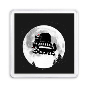 Магнит 55*55 с принтом Totoro в Белгороде, Пластик | Размер: 65*65 мм; Размер печати: 55*55 мм | Тематика изображения на принте: котобус | рождество