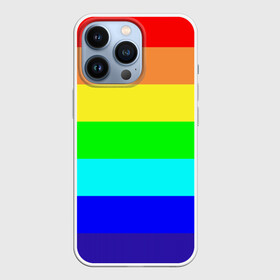 Чехол для iPhone 13 Pro с принтом Радуга в Белгороде,  |  | Тематика изображения на принте: жёлтый | зелёный | красный | оранжевый | полосы | радуга | синий | фиолетовый