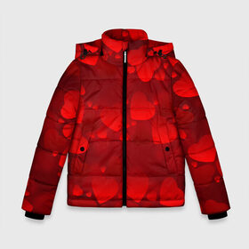 Зимняя куртка для мальчиков 3D с принтом Красные сердца в Белгороде, ткань верха — 100% полиэстер; подклад — 100% полиэстер, утеплитель — 100% полиэстер | длина ниже бедра, удлиненная спинка, воротник стойка и отстегивающийся капюшон. Есть боковые карманы с листочкой на кнопках, утяжки по низу изделия и внутренний карман на молнии. 

Предусмотрены светоотражающий принт на спинке, радужный светоотражающий элемент на пуллере молнии и на резинке для утяжки | Тематика изображения на принте: heart | red | любовь | орнамент | сердце | узор