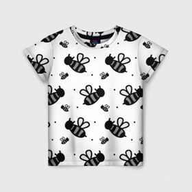 Детская футболка 3D с принтом Рой пчёл в Белгороде, 100% гипоаллергенный полиэфир | прямой крой, круглый вырез горловины, длина до линии бедер, чуть спущенное плечо, ткань немного тянется | белый | бзз | жало | круто | много | пчела | пчелы | рисунок | рой | стая | текстура | черный