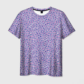 Мужская футболка 3D с принтом Состою из клеток в Белгороде, 100% полиэфир | прямой крой, круглый вырез горловины, длина до линии бедер | Тематика изображения на принте: классно | красиво | краска | красный | круто | синий | текстура | фиолетовый | форма | цвет