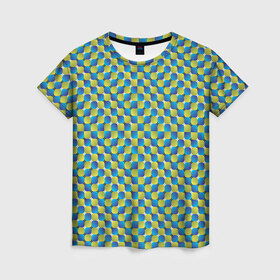 Женская футболка 3D с принтом Великая иллюзия в Белгороде, 100% полиэфир ( синтетическое хлопкоподобное полотно) | прямой крой, круглый вырез горловины, длина до линии бедер | иллюзии | иллюзия | классная | классно | круто | обман | оптическая | показалось | фигура