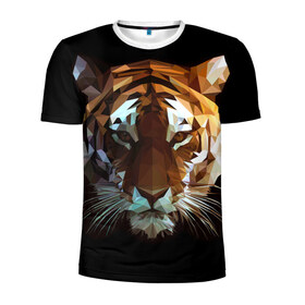 Мужская футболка 3D спортивная с принтом Tiger в Белгороде, 100% полиэстер с улучшенными характеристиками | приталенный силуэт, круглая горловина, широкие плечи, сужается к линии бедра | тигр