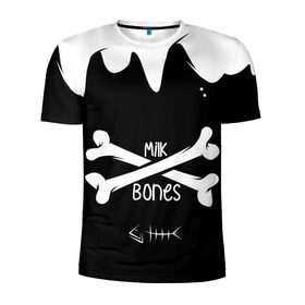 Мужская футболка 3D спортивная с принтом Milk Bones (Молочные Кости) в Белгороде, 100% полиэстер с улучшенными характеристиками | приталенный силуэт, круглая горловина, широкие плечи, сужается к линии бедра | milbo | mkbn