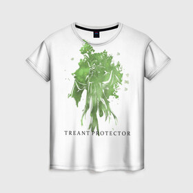 Женская футболка 3D с принтом Treant Protector в Белгороде, 100% полиэфир ( синтетическое хлопкоподобное полотно) | прямой крой, круглый вырез горловины, длина до линии бедер | dota 2 | treant protector | дерево | дота