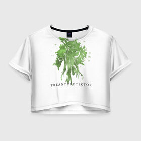 Женская футболка 3D укороченная с принтом Treant Protector в Белгороде, 100% полиэстер | круглая горловина, длина футболки до линии талии, рукава с отворотами | dota 2 | treant protector | дерево | дота