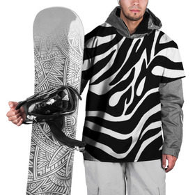 Накидка на куртку 3D с принтом Зебра в Белгороде, 100% полиэстер |  | животные | зебра | полосы | текстуры | черно белый
