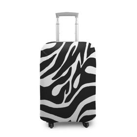 Чехол для чемодана 3D с принтом Зебра в Белгороде, 86% полиэфир, 14% спандекс | двустороннее нанесение принта, прорези для ручек и колес | животные | зебра | полосы | текстуры | черно белый