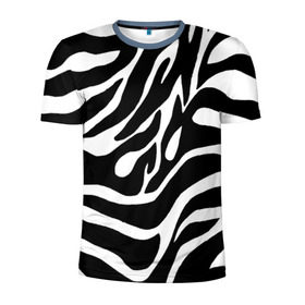 Мужская футболка 3D спортивная с принтом Зебра в Белгороде, 100% полиэстер с улучшенными характеристиками | приталенный силуэт, круглая горловина, широкие плечи, сужается к линии бедра | животные | зебра | полосы | текстуры | черно белый