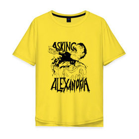 Мужская футболка хлопок Oversize с принтом Asking Alexandria в Белгороде, 100% хлопок | свободный крой, круглый ворот, “спинка” длиннее передней части | alternative | asking alexandria | hardcore | metal | post hardcore | rock | scream | sxe