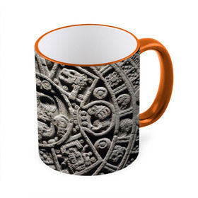 Кружка 3D с принтом Календарь ацтеков в Белгороде, керамика | ёмкость 330 мл | ацтеки | древняя цивилизация | индейцы | майя | южная америка