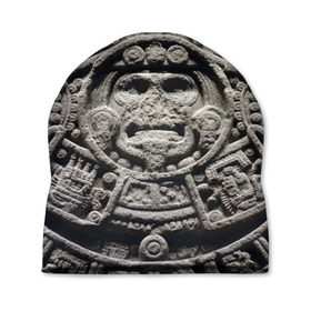 Шапка 3D с принтом Календарь ацтеков в Белгороде, 100% полиэстер | универсальный размер, печать по всей поверхности изделия | Тематика изображения на принте: ацтеки | древняя цивилизация | индейцы | майя | южная америка