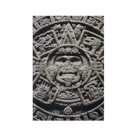 Обложка для паспорта матовая кожа с принтом Календарь ацтеков в Белгороде, натуральная матовая кожа | размер 19,3 х 13,7 см; прозрачные пластиковые крепления | Тематика изображения на принте: ацтеки | древняя цивилизация | индейцы | майя | южная америка