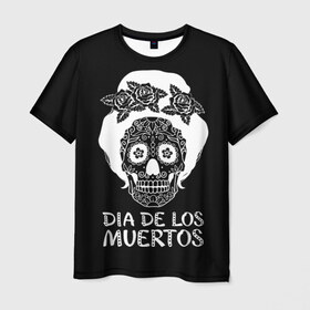 Мужская футболка 3D с принтом День мертвецов в Белгороде, 100% полиэфир | прямой крой, круглый вырез горловины, длина до линии бедер | halloween | mexiэллоуин | день мертвых | мексика | мексиканский череп | мертвецов | о | орнамент | праздник | узоры | хэллоуин | цветы