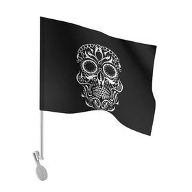 Флаг для автомобиля с принтом Мексиканский череп в Белгороде, 100% полиэстер | Размер: 30*21 см | color | dead | death | eyes | girl | halloween | holiday | makeup | mask | mexican skull | mexico | ornament | pattern | взгляд | девушка | день мертвых | макияж | маска | мексика | мексиканский череп | мертвецов | орнамент | паутина | праздник
