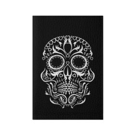 Обложка для паспорта матовая кожа с принтом Мексиканский череп в Белгороде, натуральная матовая кожа | размер 19,3 х 13,7 см; прозрачные пластиковые крепления | color | dead | death | eyes | girl | halloween | holiday | makeup | mask | mexican skull | mexico | ornament | pattern | взгляд | девушка | день мертвых | макияж | маска | мексика | мексиканский череп | мертвецов | орнамент | паутина | праздник