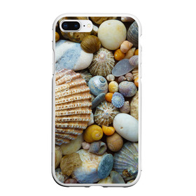 Чехол для iPhone 7Plus/8 Plus матовый с принтом Морские ракушки и камни в Белгороде, Силикон | Область печати: задняя сторона чехла, без боковых панелей | камни | море | морские камни | ракушки