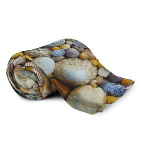 Плед 3D с принтом Морские ракушки и камни в Белгороде, 100% полиэстер | закругленные углы, все края обработаны. Ткань не мнется и не растягивается | камни | море | морские камни | ракушки