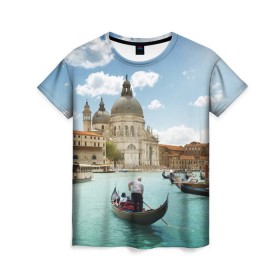 Женская футболка 3D с принтом Венеция в Белгороде, 100% полиэфир ( синтетическое хлопкоподобное полотно) | прямой крой, круглый вырез горловины, длина до линии бедер | europe | italy | venice | венеция | вода | европа | ес | италия | каникулы | лодки | отдых | отпуск | солнце | туризм