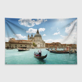 Флаг-баннер с принтом Венеция в Белгороде, 100% полиэстер | размер 67 х 109 см, плотность ткани — 95 г/м2; по краям флага есть четыре люверса для крепления | europe | italy | venice | венеция | вода | европа | ес | италия | каникулы | лодки | отдых | отпуск | солнце | туризм