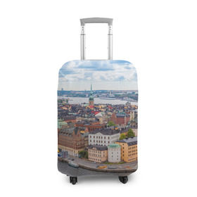 Чехол для чемодана 3D с принтом Швеция в Белгороде, 86% полиэфир, 14% спандекс | двустороннее нанесение принта, прорези для ручек и колес | europe | stockholm | sweden | европа | ес | каникулы | отпуск | стокгольм | туризм | швеция