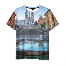Мужская футболка 3D с принтом Рим (Италия) в Белгороде, 100% полиэфир | прямой крой, круглый вырез горловины, длина до линии бедер | europe | italy | rome | vatican | архитектура | ватикан | европа | италия | папа римский | развалины | рим | руины