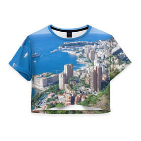 Женская футболка 3D укороченная с принтом Монако в Белгороде, 100% полиэстер | круглая горловина, длина футболки до линии талии, рукава с отворотами | europe | monaco | гламур | европа | загар | княжество | миллионеры | монако | отдых | отпуск | пляж | роскошь | солнце | средиземное море | туризм