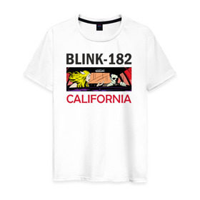 Мужская футболка хлопок с принтом California в Белгороде, 100% хлопок | прямой крой, круглый вырез горловины, длина до линии бедер, слегка спущенное плечо. | california | блинк