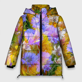 Женская зимняя куртка 3D с принтом Живописные цветы 1 в Белгороде, верх — 100% полиэстер; подкладка — 100% полиэстер; утеплитель — 100% полиэстер | длина ниже бедра, силуэт Оверсайз. Есть воротник-стойка, отстегивающийся капюшон и ветрозащитная планка. 

Боковые карманы с листочкой на кнопках и внутренний карман на молнии | лепестки | прикольные картинки | цветочки | цветы