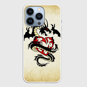 Чехол для iPhone 13 Pro с принтом Покоритель сердец в Белгороде,  |  | dragon | дракон | дракоша | змей | когти | крылья | монстр | огонь | пламя | рога | тату | татуировка | трайбл | чешуя | чудовище | шипы