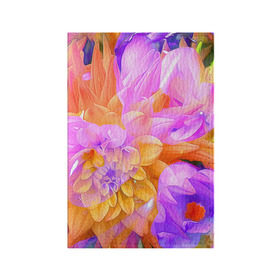 Обложка для паспорта матовая кожа с принтом Живописные цветы 4 в Белгороде, натуральная матовая кожа | размер 19,3 х 13,7 см; прозрачные пластиковые крепления | лепестки | прикольные картинки | цветочки | цветы