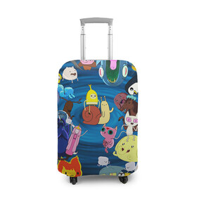 Чехол для чемодана 3D с принтом Adventure Time 1 в Белгороде, 86% полиэфир, 14% спандекс | двустороннее нанесение принта, прорези для ручек и колес | adventure time | bubblegum | dog | finn | jake | marcelline | время приключений | джейк и финн | марселин | пупырка