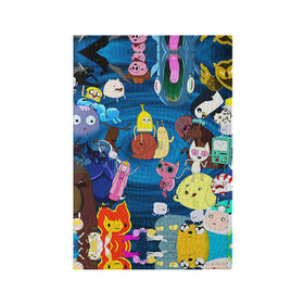 Обложка для паспорта матовая кожа с принтом Adventure Time 1 в Белгороде, натуральная матовая кожа | размер 19,3 х 13,7 см; прозрачные пластиковые крепления | adventure time | bubblegum | dog | finn | jake | marcelline | время приключений | джейк и финн | марселин | пупырка