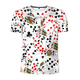 Мужская футболка 3D спортивная с принтом Игральные карты в Белгороде, 100% полиэстер с улучшенными характеристиками | приталенный силуэт, круглая горловина, широкие плечи, сужается к линии бедра | 