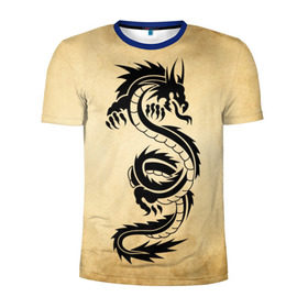Мужская футболка 3D спортивная с принтом Убийственный змей в Белгороде, 100% полиэстер с улучшенными характеристиками | приталенный силуэт, круглая горловина, широкие плечи, сужается к линии бедра | dragon | дракон | дракоша | змей | когти | крылья | монстр | огонь | пламя | рога | тату | татуировка | трайбл | чешуя | чудовище | шипы