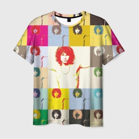 Мужская футболка 3D с принтом Pop Art Jim Morrison The Doors в Белгороде, 100% полиэфир | прямой крой, круглый вырез горловины, длина до линии бедер | jim morrison | the doors | арт | дорс | моррисон