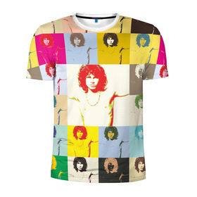 Мужская футболка 3D спортивная с принтом Pop Art Jim Morrison The Doors в Белгороде, 100% полиэстер с улучшенными характеристиками | приталенный силуэт, круглая горловина, широкие плечи, сужается к линии бедра | jim morrison | the doors | арт | дорс | моррисон